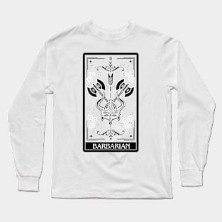 Barbarian Tarot Card D&D Nat 20 Dungeons & Dragons T-Shirt Black Long Sleeve T-Shirt